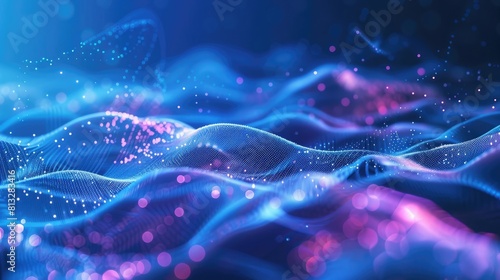 illustration of wave particles futuristic digital abstract background for science and technology