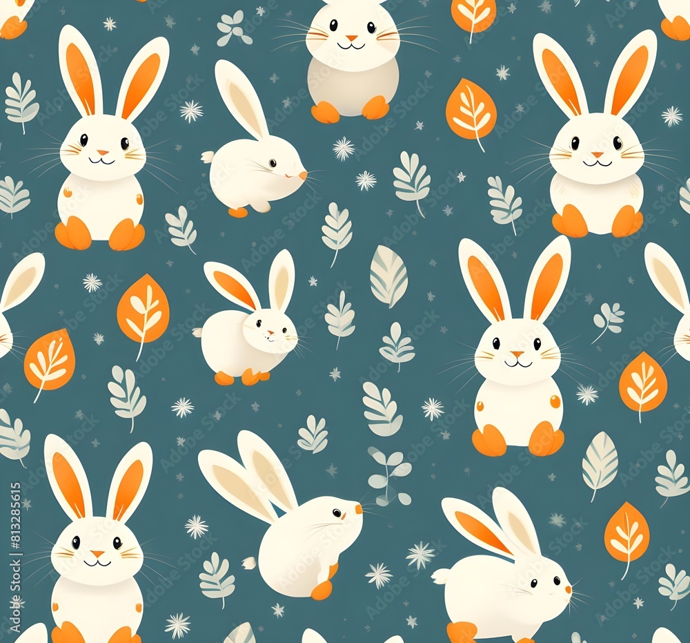 pattern with cute rabbits background pattern with cute rabbits background