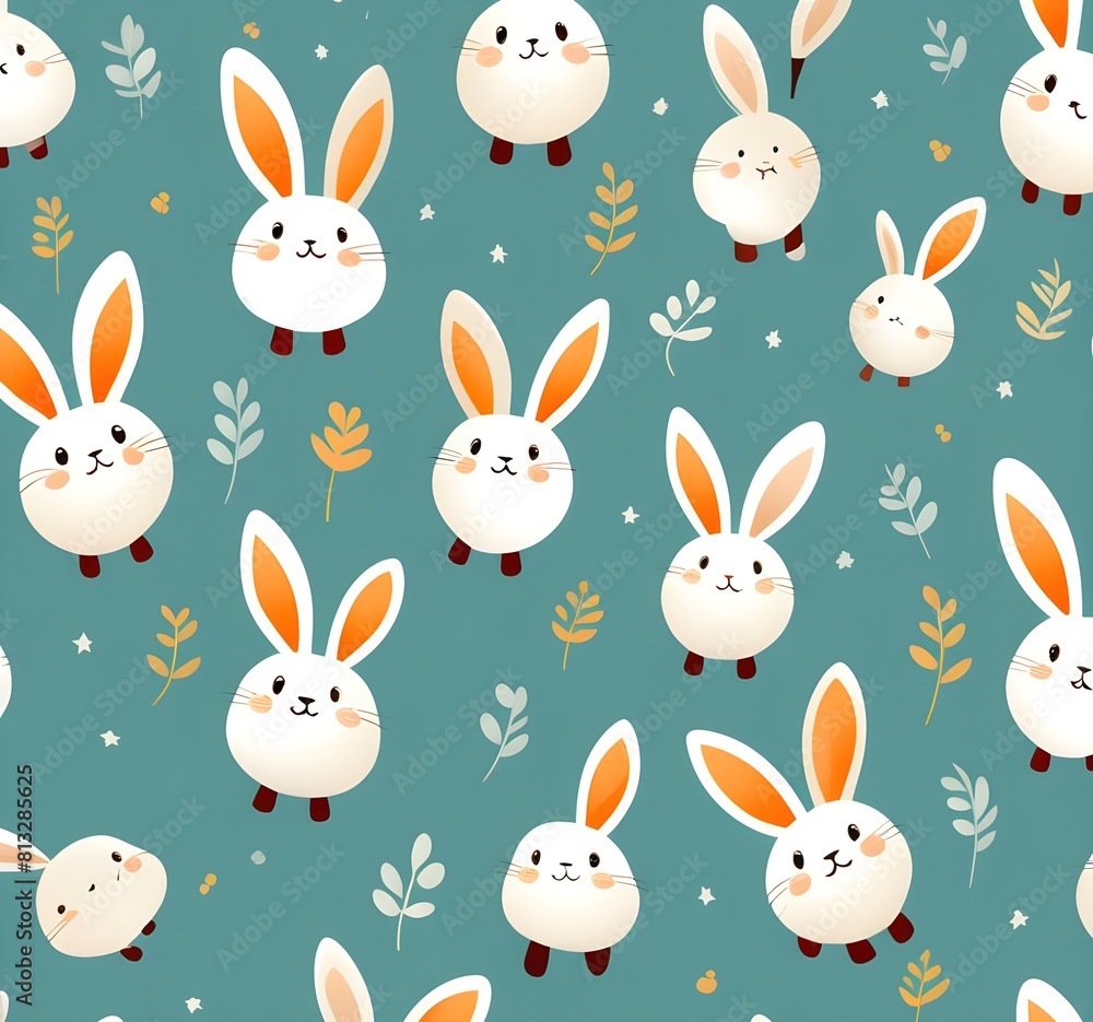 easter pattern with cute rabbits background easter pattern with cute rabbits background