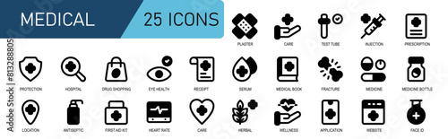 icon set medic.glyph style.