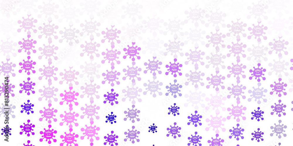 Light Purple vector backdrop with virus symbols. Light Purple vector backdrop with virus symbols.