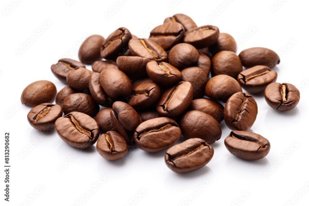 Isolated roasted coffee on white background Isolated roasted coffee on white background