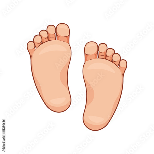 Baby foot soles vector isolated on white background.