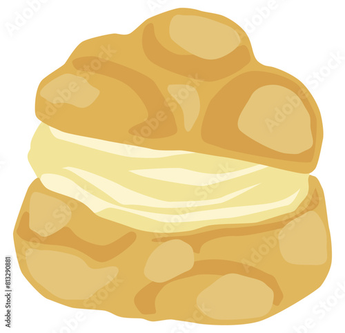 かわいいシュークリームのイラスト