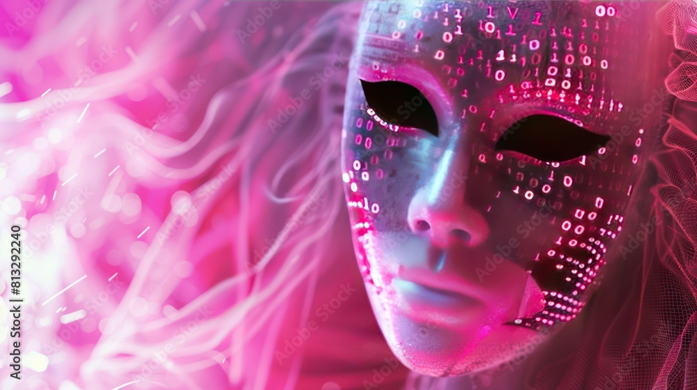 Anonymous Mask in technological theme Anonymous Mask in technological theme