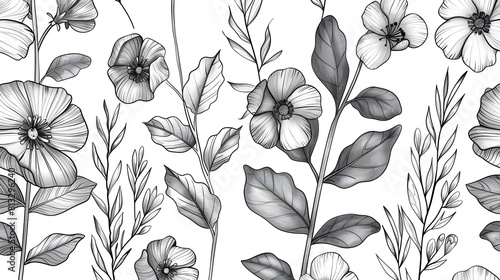 Black and White Colorable Booklets Playful Artful Botanical Designs Ideal for Introductory Botany Lessons photo