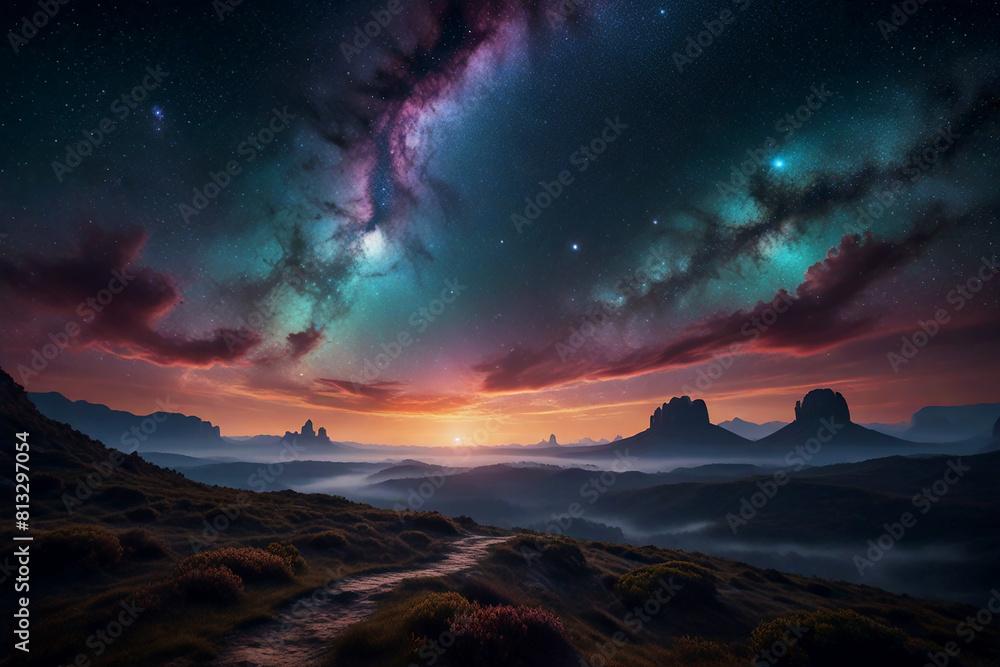 landscapes unfold beneath a mesmerizing sky