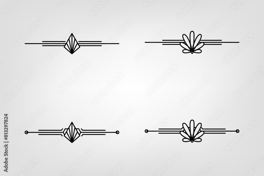 Art deco line border. Modern arabic gold frames, decorative lines borders and geometric golden label frame vector design elements Art deco line border. Modern arabic gold frames, decorative lines borders and geometric golden label frame vector design elements