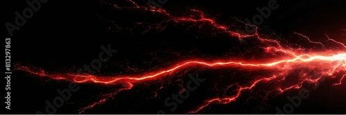 red abstract circle plasma lightning particle effect photo