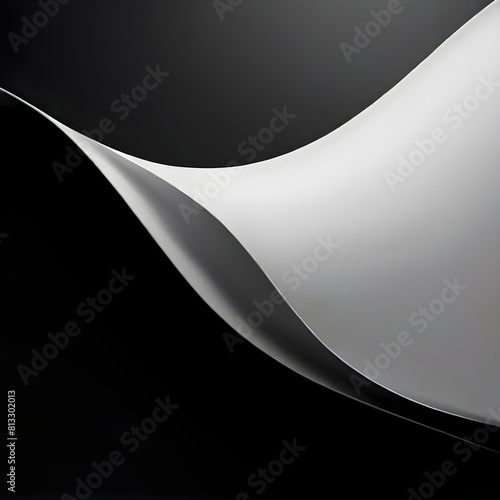 black and white abstract background pattern curve light concept document curled