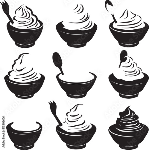 Ice Cream  silhouette Series of   Darkened figure  vector Illustration 