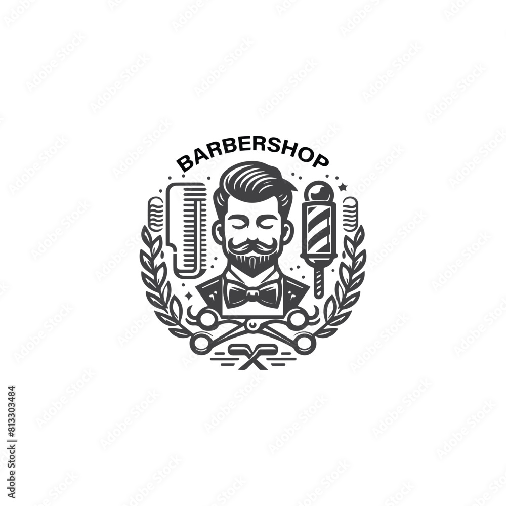 Retro Barbershop logo design Retro Barbershop logo design