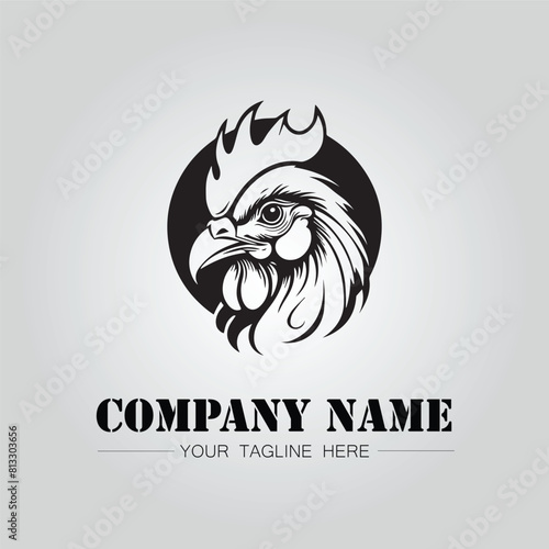 Chicken head symbol for logo company vector image	