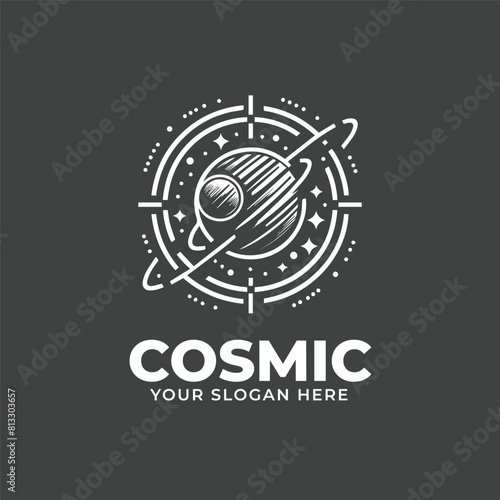 Monochrome space shuttle Logo Design