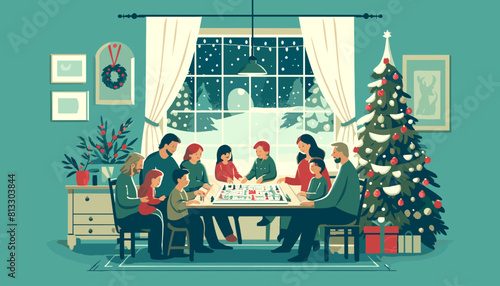 Concept of happy Christmas images. Vector illustration.