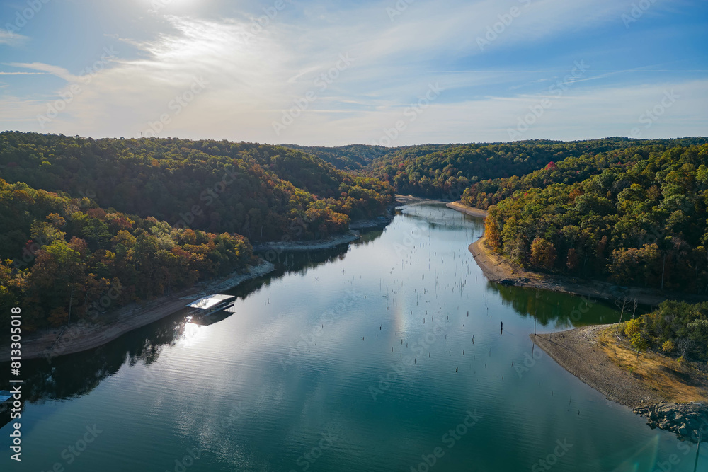Aerial view of the Hobbs State Park-Conservation Area landscape