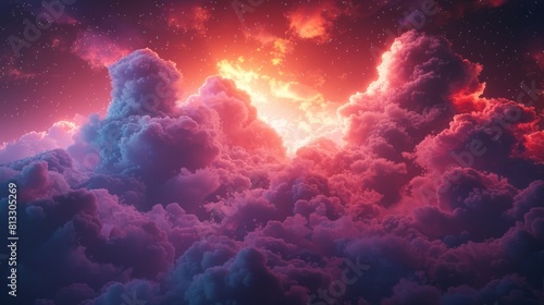 Space galaxy illustration background with colorful clouds.
