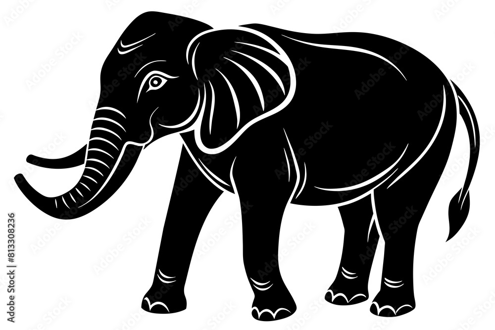 elephant line art silhouette illustration elephant line art silhouette illustration
