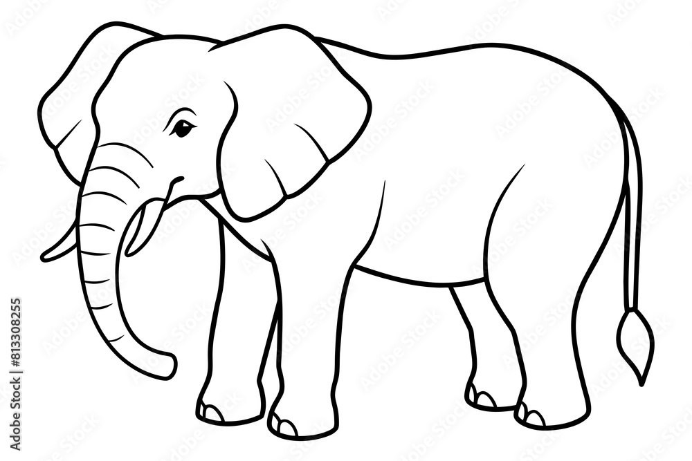 elephant line art silhouette illustration elephant line art silhouette illustration