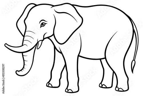 elephant line art silhouette illustration