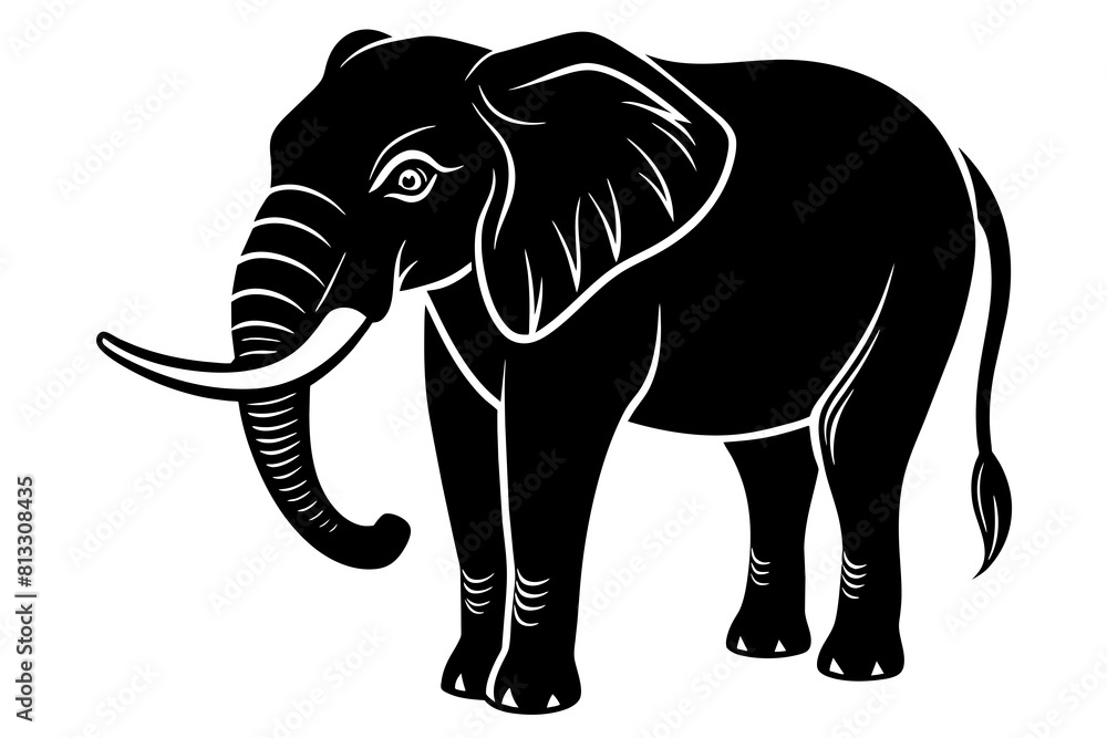 elephant line art silhouette illustration elephant line art silhouette illustration