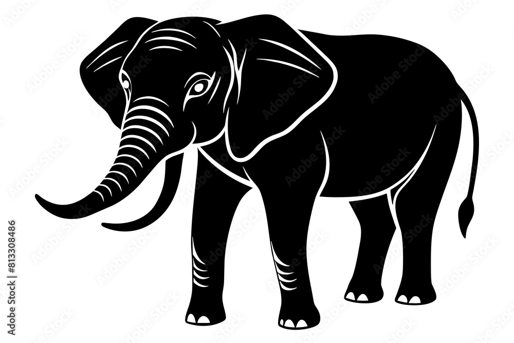 elephant line art silhouette illustration elephant line art silhouette illustration