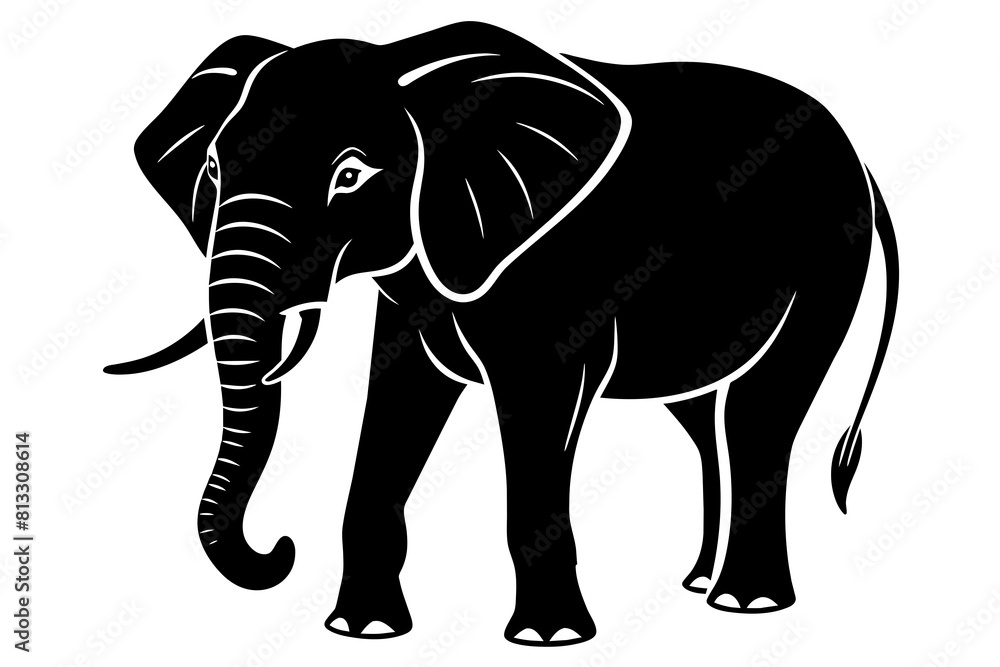 elephant line art silhouette illustration elephant line art silhouette illustration