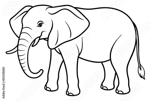 elephant line art silhouette illustration