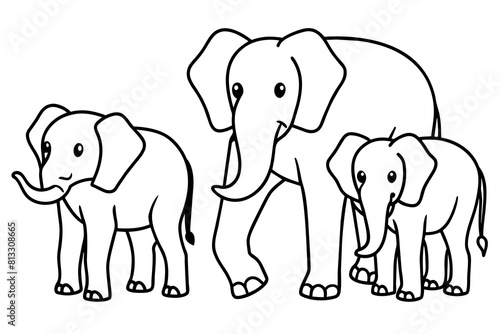 elephant line art silhouette illustration