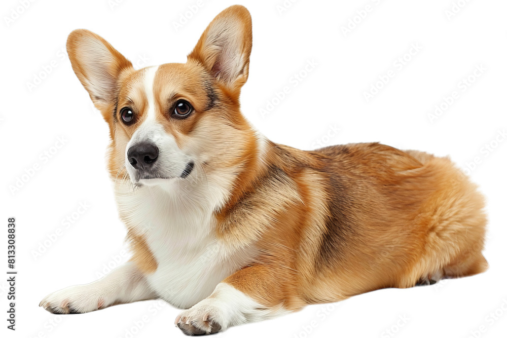 Corgi Fog Lay Down Isolated