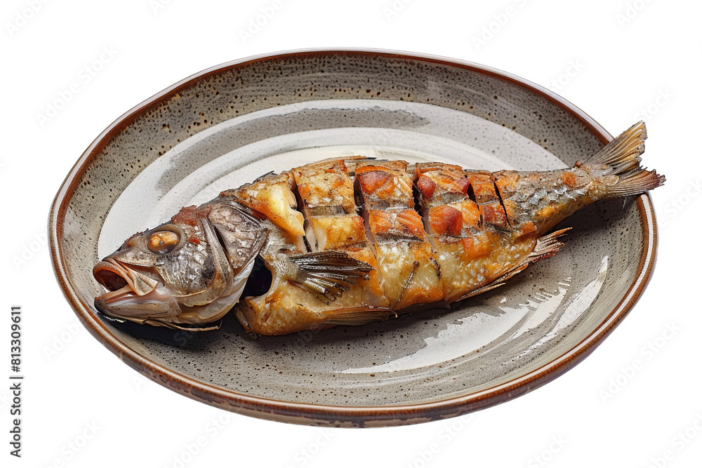 Grillled Fish On A Plate, Ikan Bakar Indonesian Food Grillled Fish On A Plate, Ikan Bakar Indonesian Food