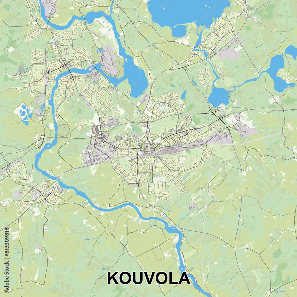 Naklejka premium Kouvola, Finland map poster art