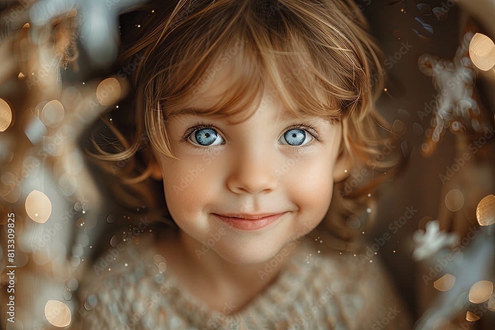 Adorable Child: Starscape Smiles of Blue Eyes and Light Brown Hair Adorable Child: Starscape Smiles of Blue Eyes and Light Brown Hair