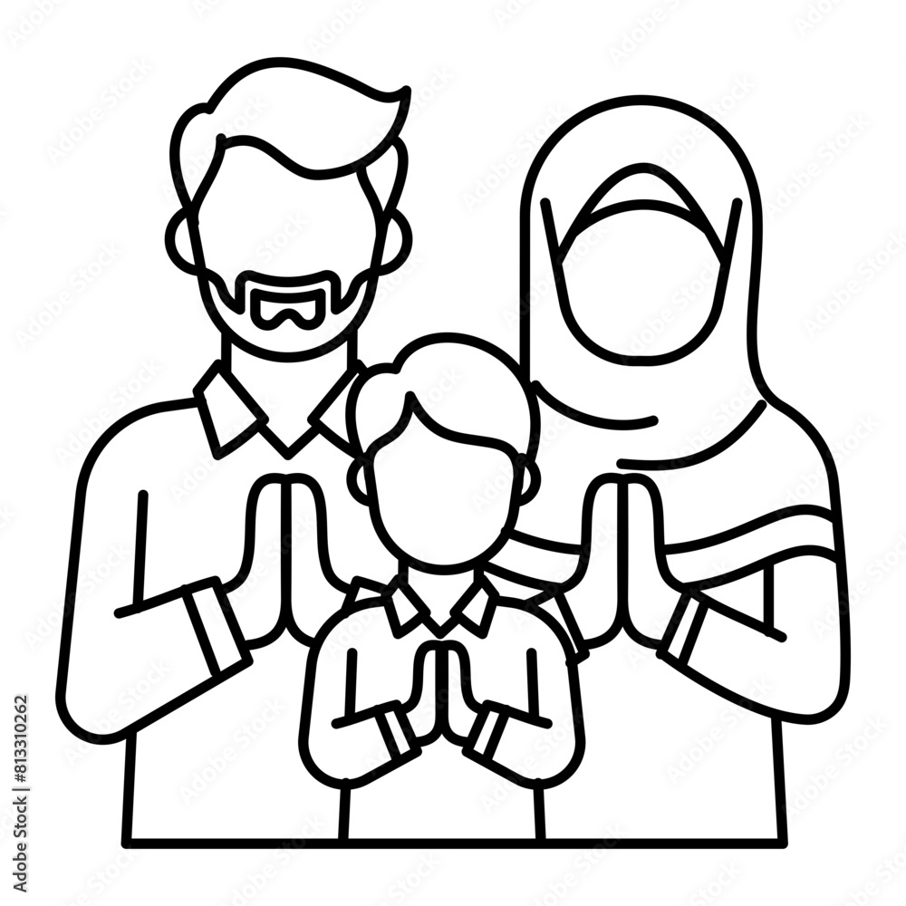 Happy Eid Al-Adha Mubarak Outline Icon and Moeslem greetings Happy Eid Al-Adha Mubarak Outline Icon and Moeslem greetings