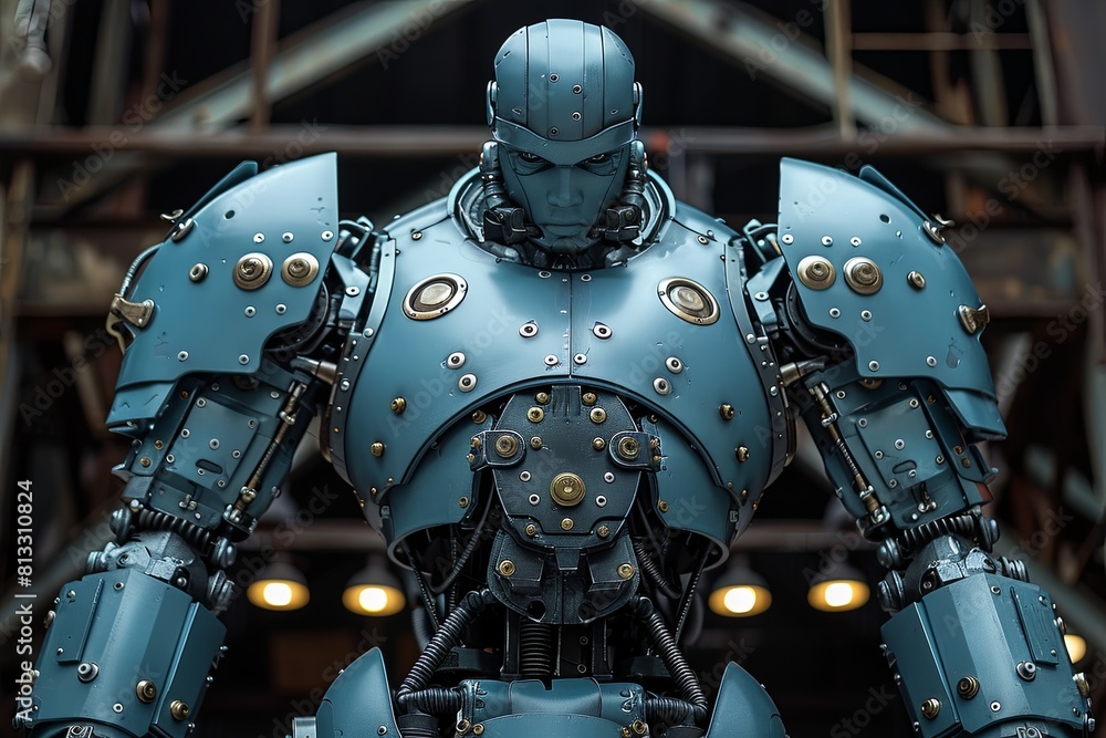 Cinematic Chrome Warrior - Robotic Presence in Dark Lair Cinematic Chrome Warrior - Robotic Presence in Dark Lair