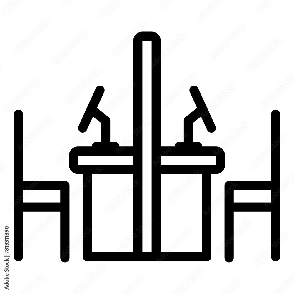 Cubicle office table icon Cubicle office table icon