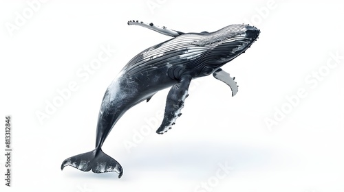 humpback wheal on isolated background  photo