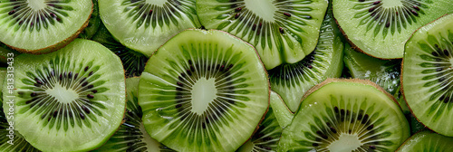 close up shot of the kiwi fruit is very fresh and looks delicious, generative AI