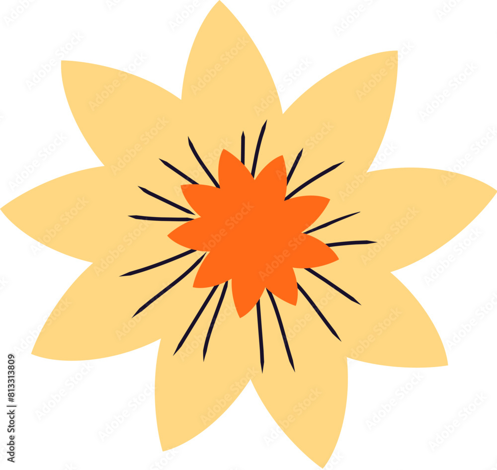 Fototapeta premium Flat light yellow flower