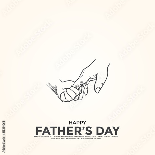 Happy Father's Day creative ads. Happy Father's Day, vector, 3D illustration