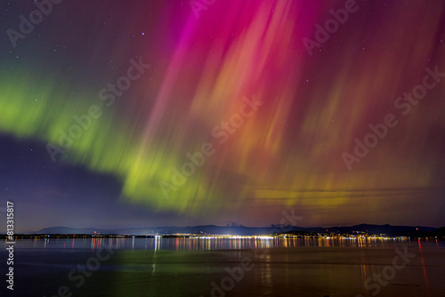 Obraz na płótnie Aurora Over Bellingham w salonie