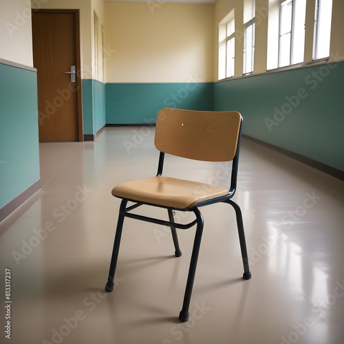 
School chair in the hall. photo