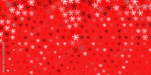 Light Red, Yellow vector backdrop with virus symbols.