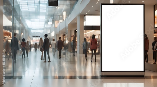  Blank advertising mockup for advertisement at the shopping mall. 