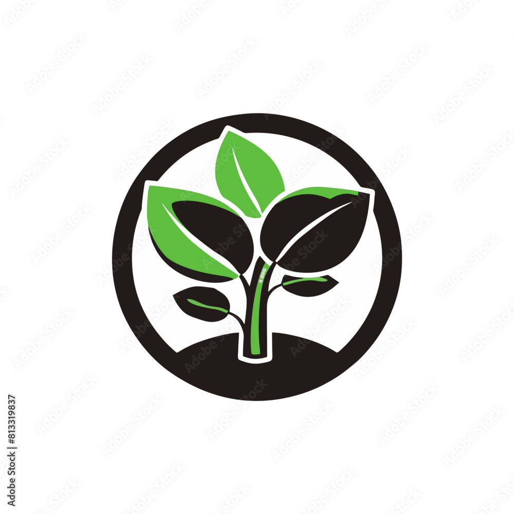 gardening business logo, a building with green plants growing outside. gardening business logo, a building with green plants growing outside.