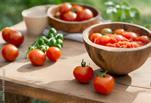 fresh tomatoes in a glass bowl