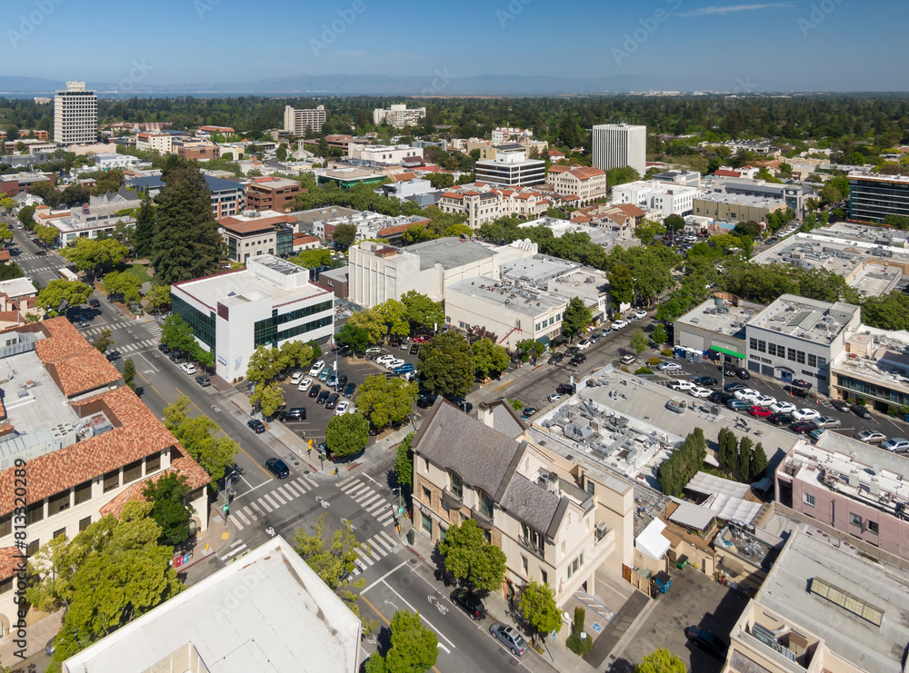 Fototapeta premium Downtown, Palo Alto in Silicon Valley,, California, United States of America.