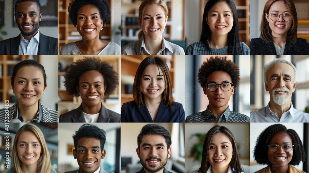 Diverse Group of Professionals Portrait Collage Diverse Group of Professionals Portrait Collage