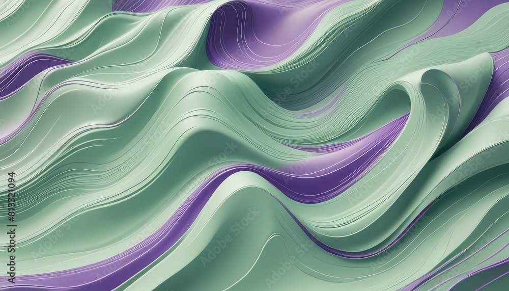 Modern pastel green and purple shiny wavy lines background Modern pastel green and purple shiny wavy lines background