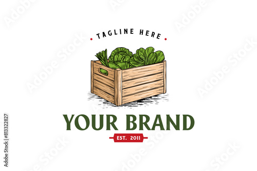 hand drawn vegetable box illustration logo © Ibnu